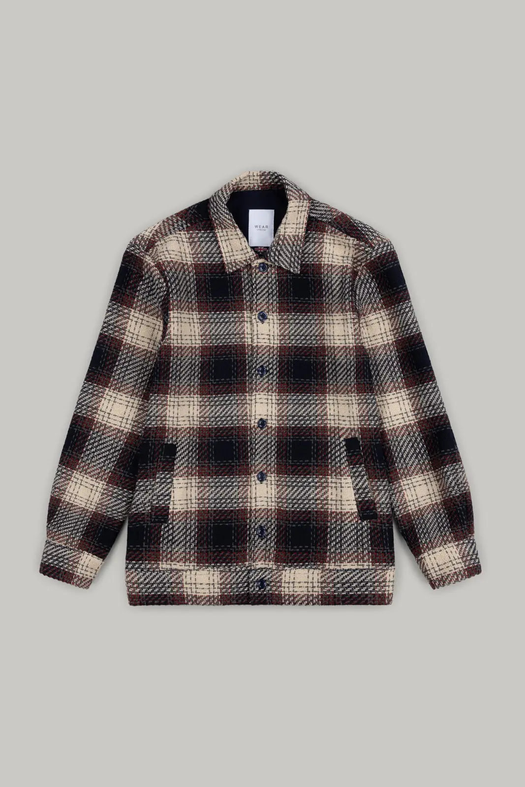 Montague Overshirt - Red Ecru Check - Wear London