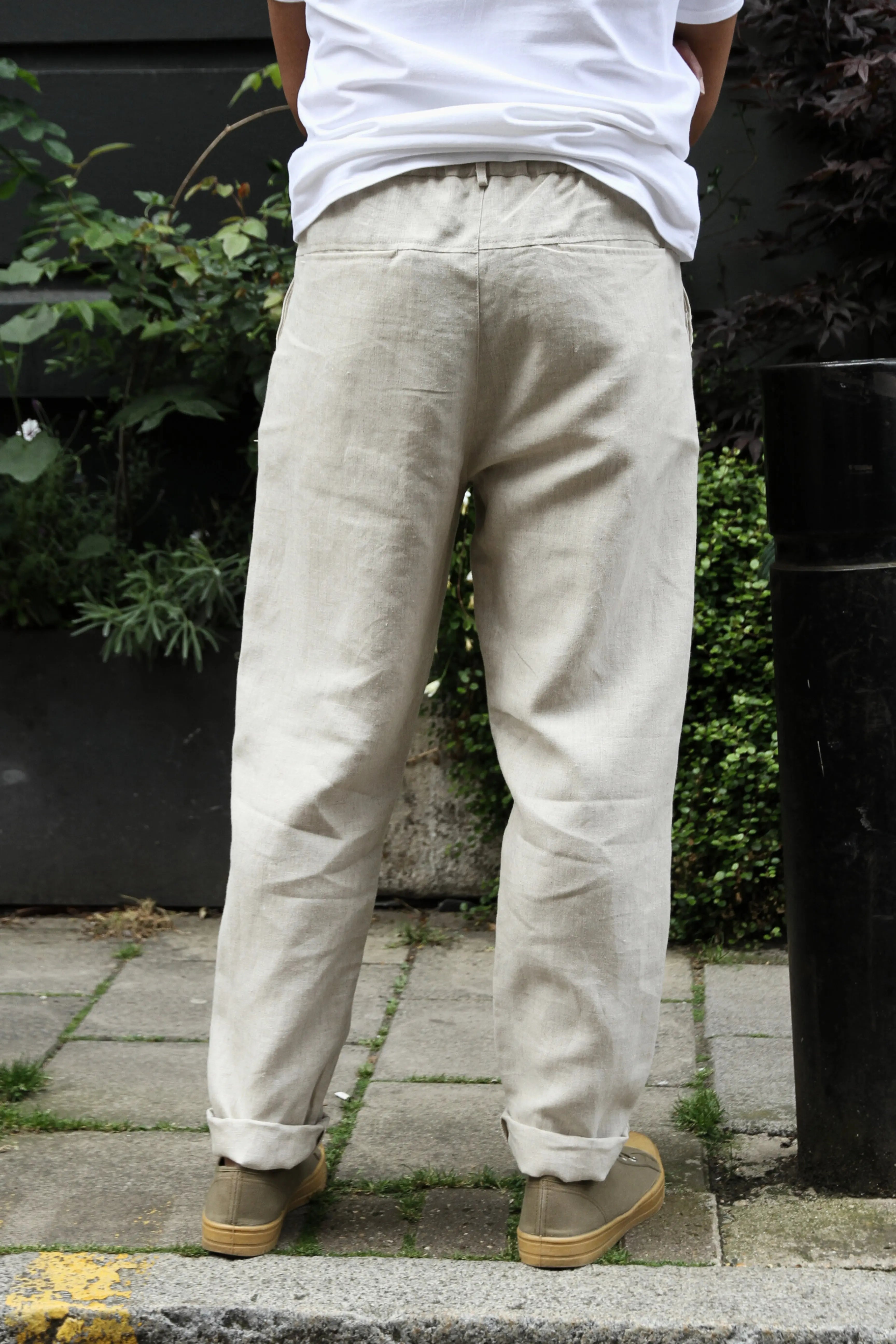 Neal Linen Trouser - Natural - Wear London