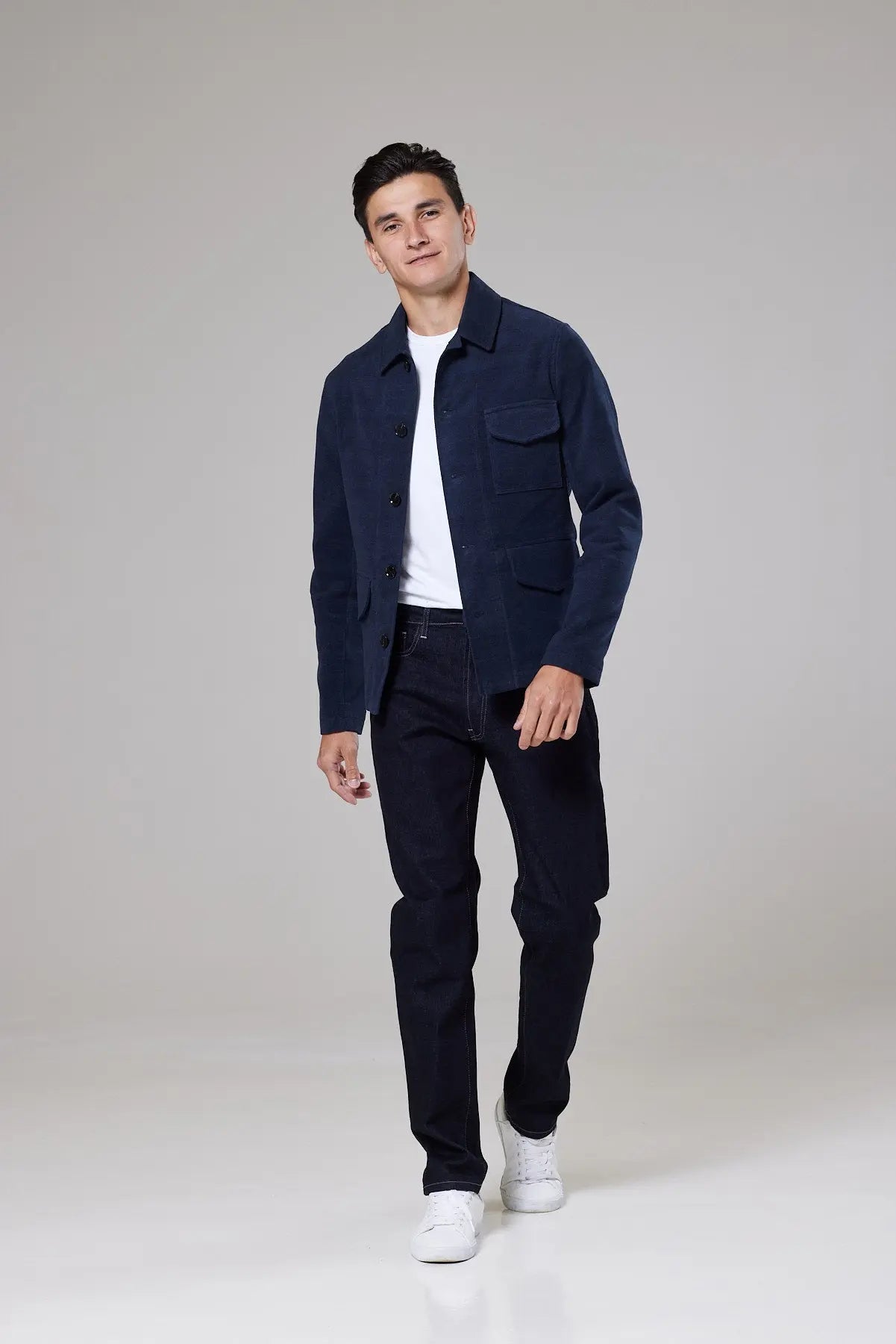 New Brushfield Jacket - Herringbone Navy Moleskin - Wear London