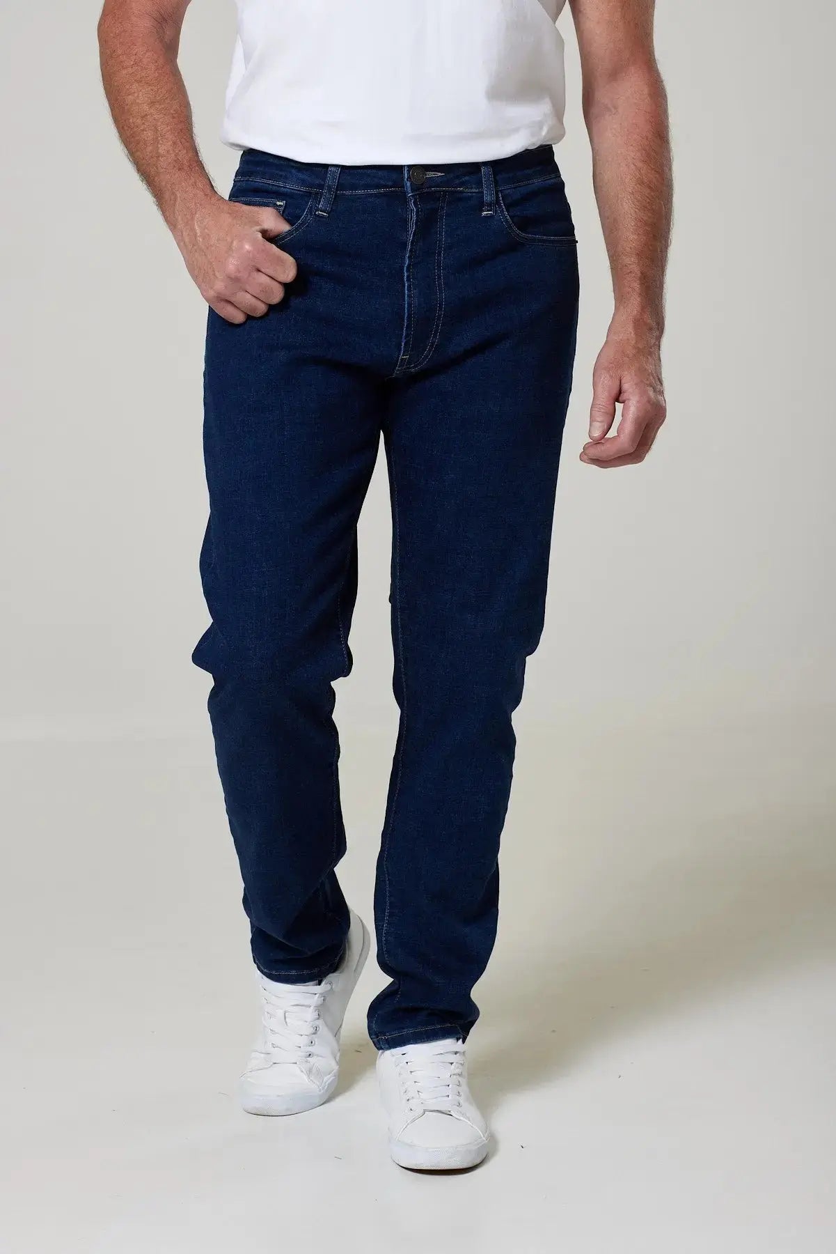 New Ezra Straight Jeans - Light Wash Superflex - Wear London