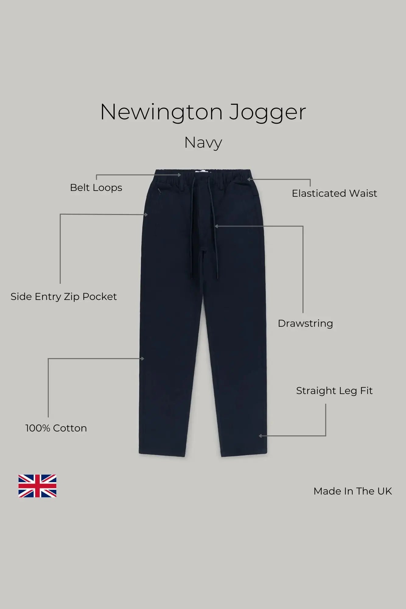 Newington Zip Joggers - Navy - Wear London