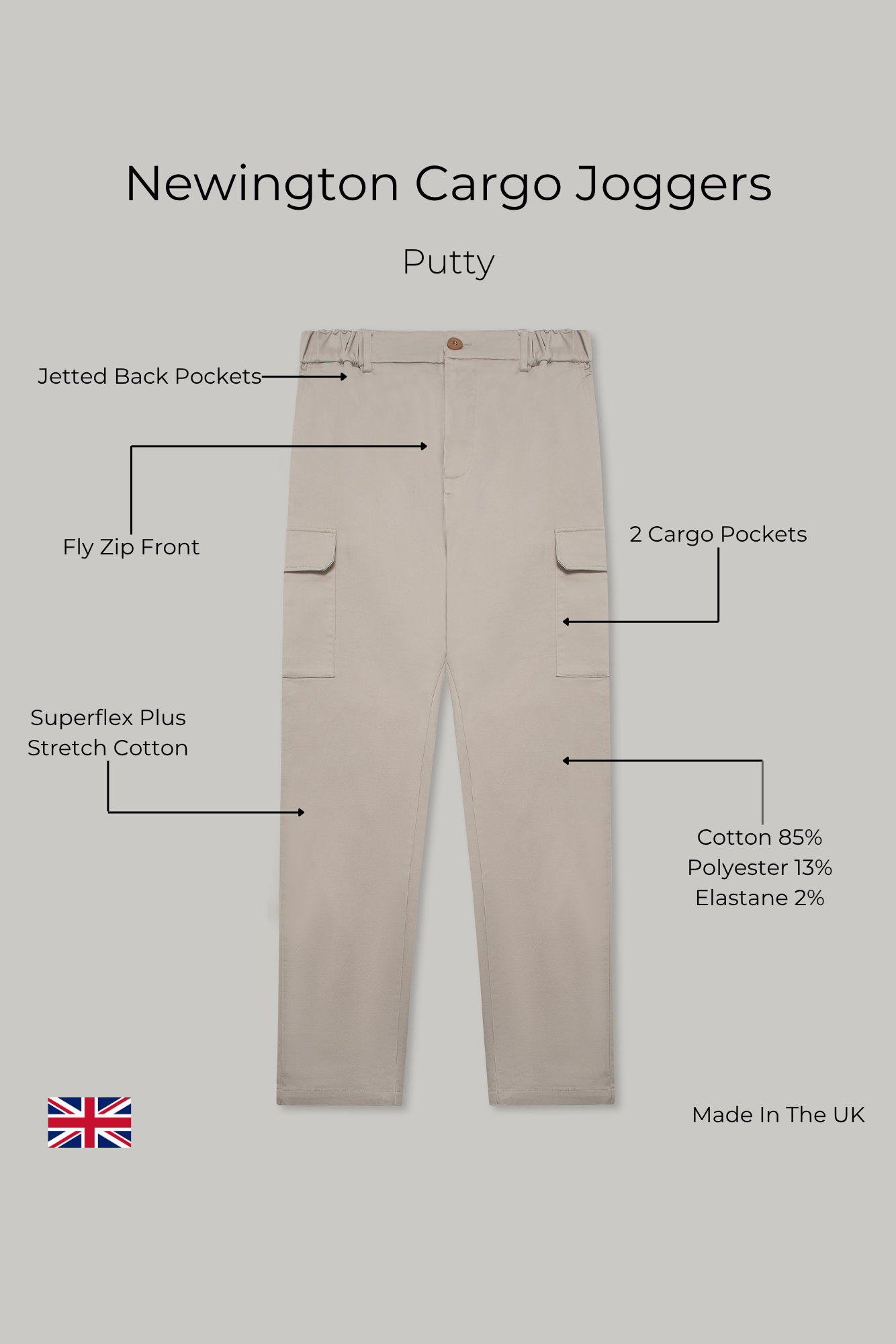 Newington Cargo Joggers - Putty - Wear London