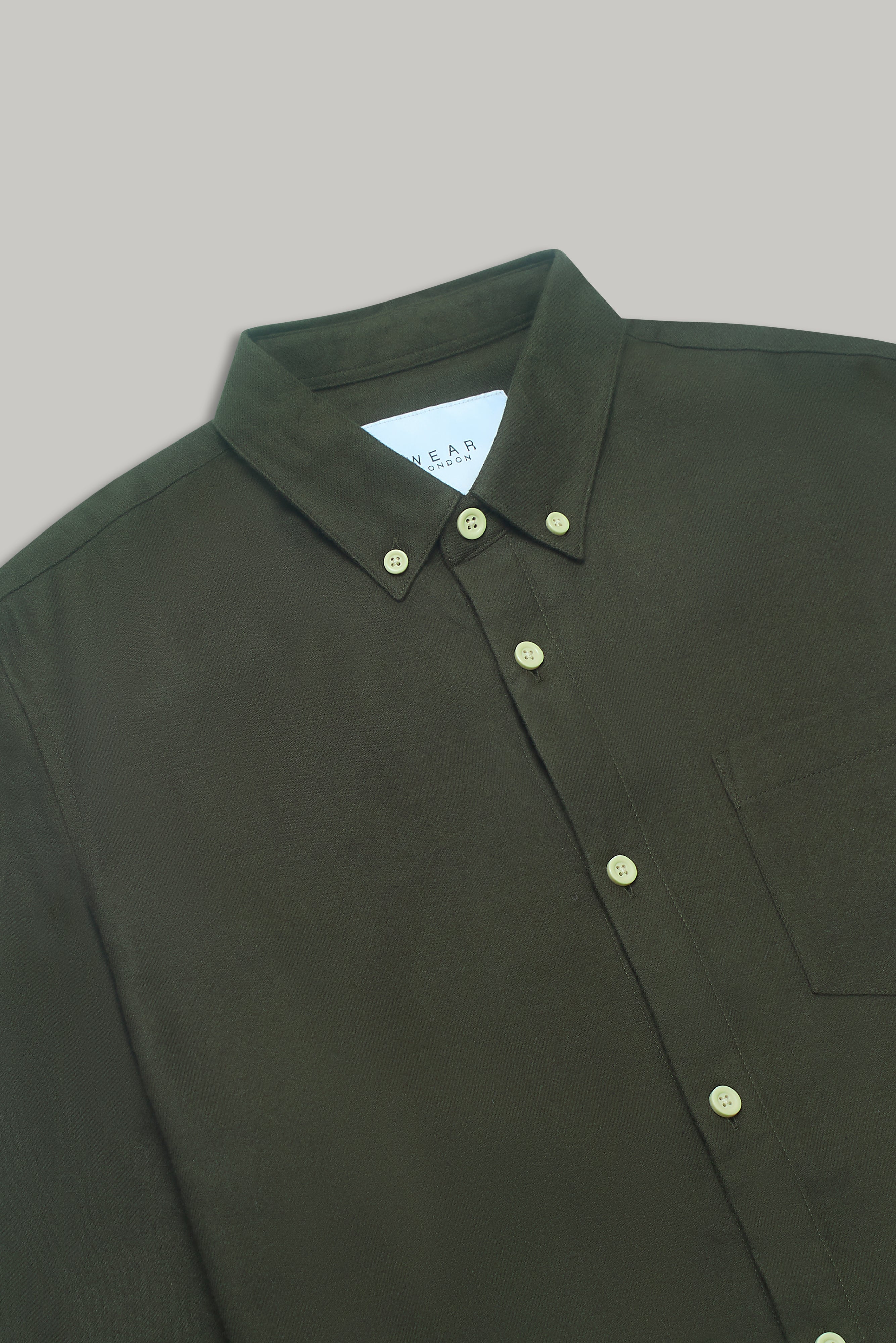 Bobby Flannel Shirt  - Dark Khaki - Wear London