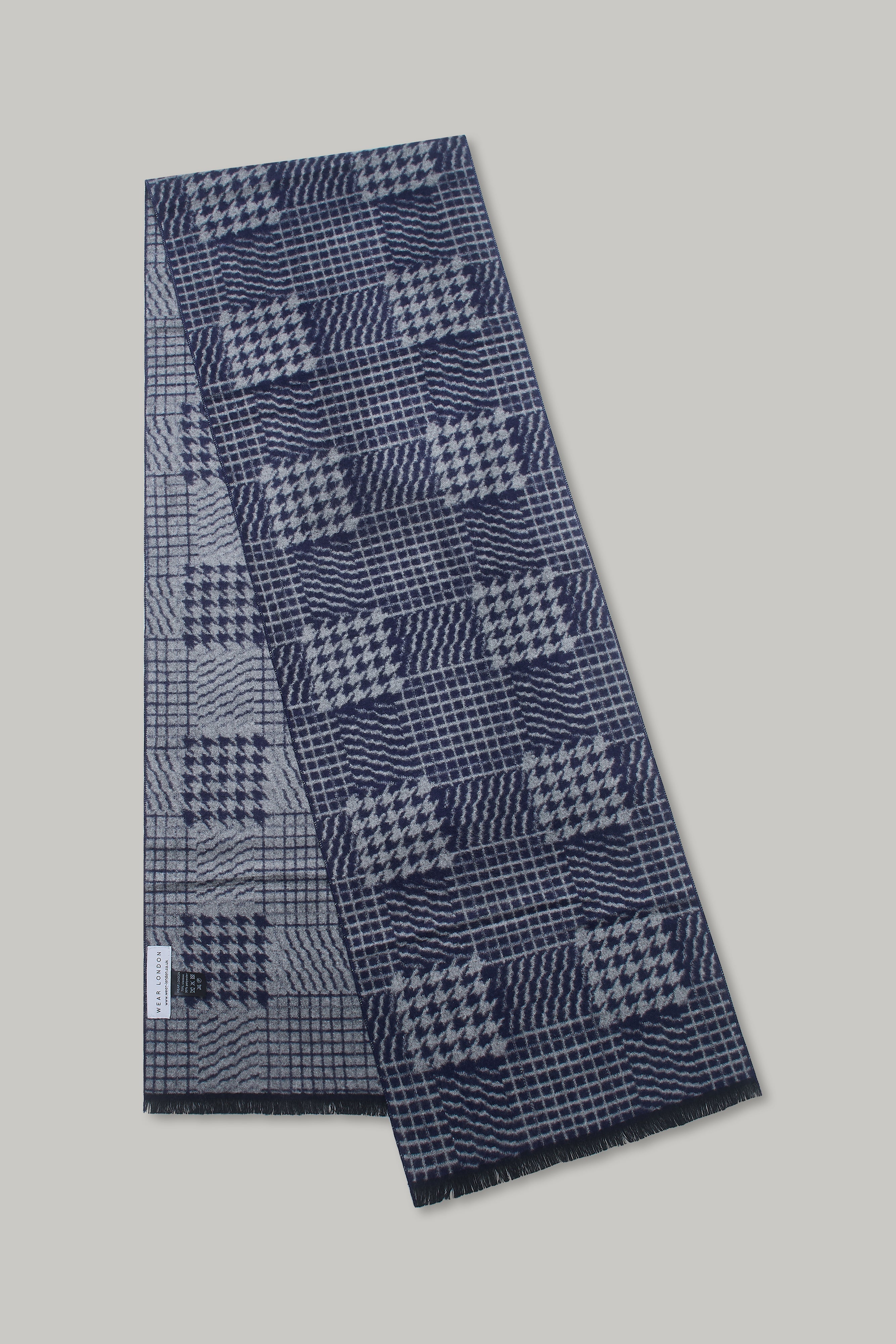 Scarf - Burb Mutli Geo Navy - Wear London