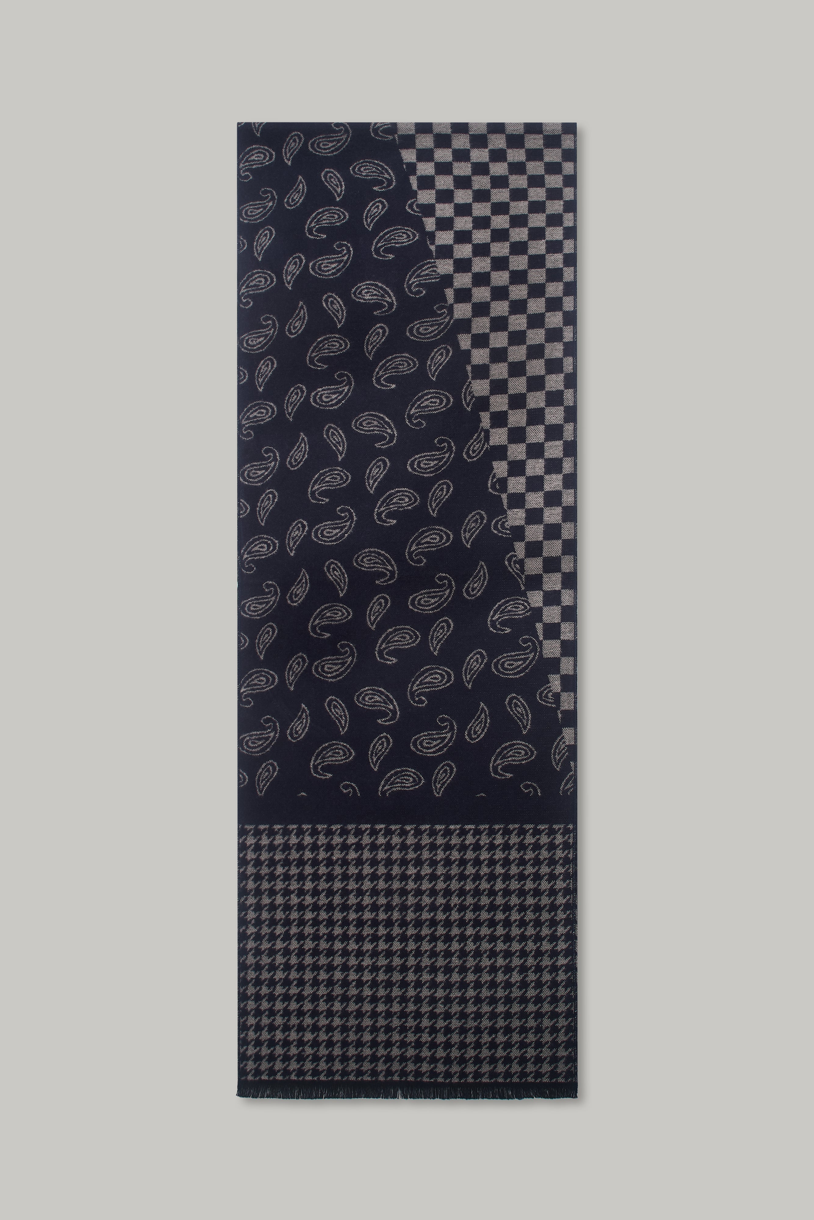 Scarf – Multi Geo Paisley Navy - Wear London