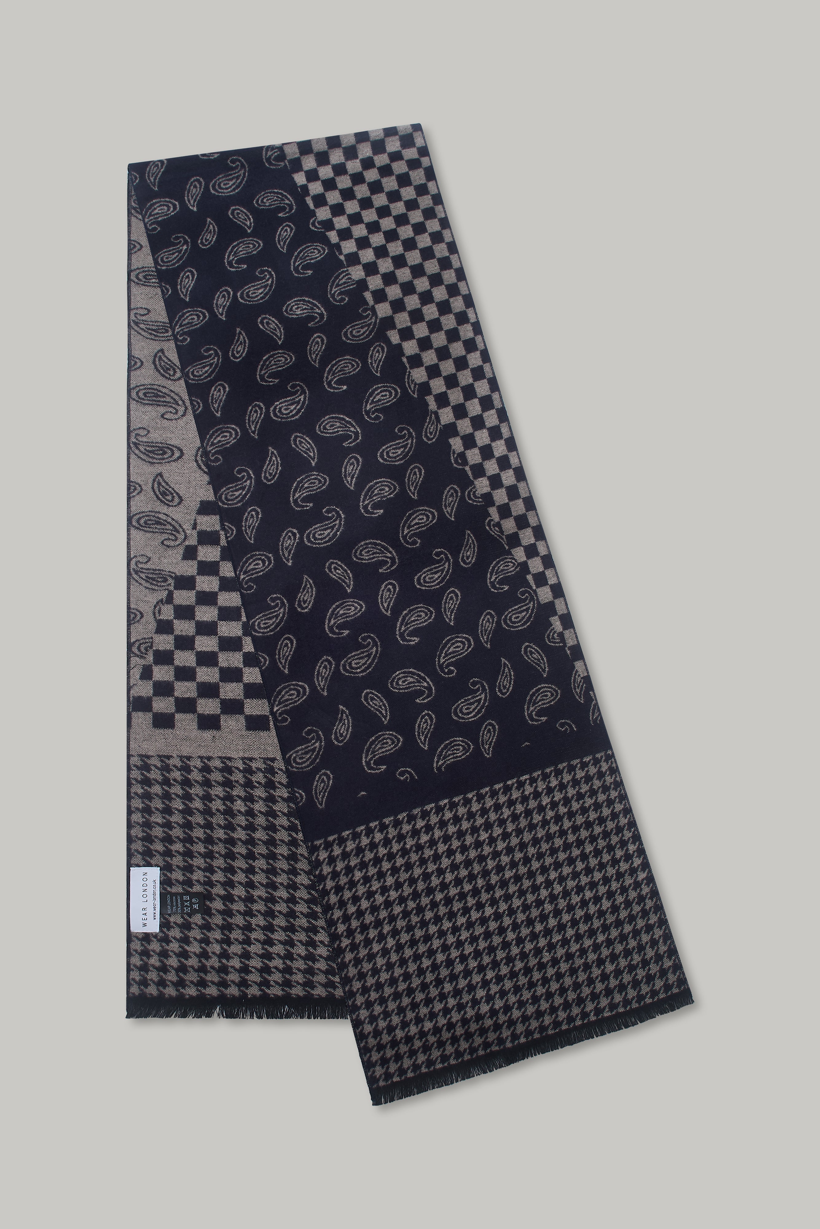 Scarf – Multi Geo Paisley Navy - Wear London