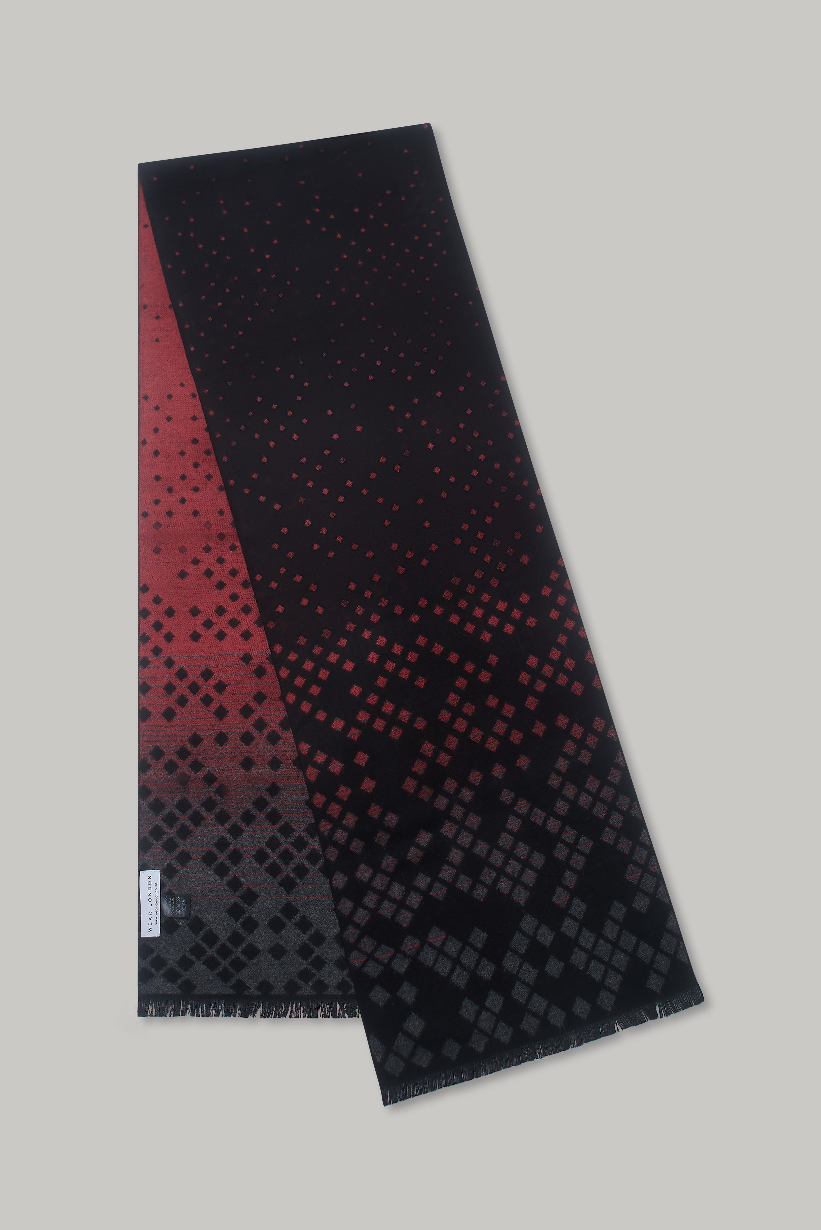 Scarf - Fluorescent Geo Grey / Red - Wear London