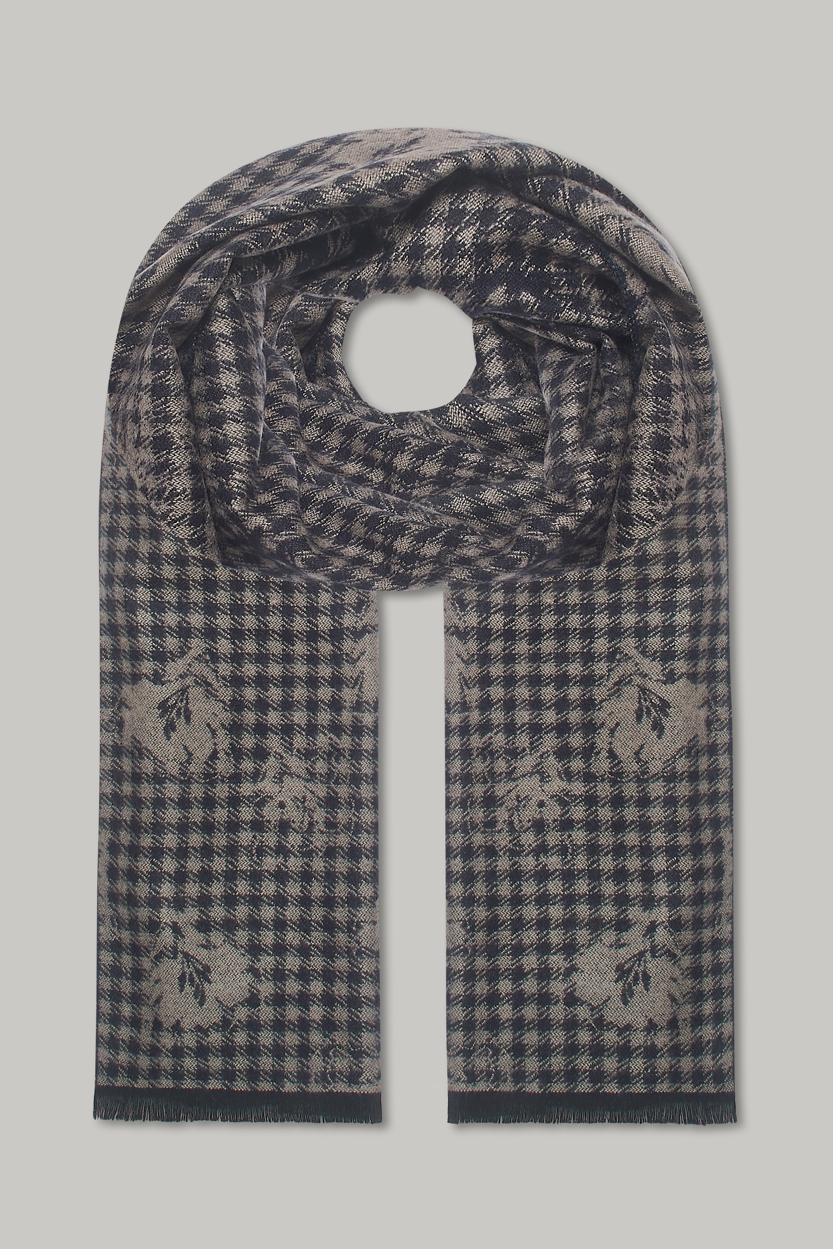 Scarf - Navy Gingham Floral - Wear London