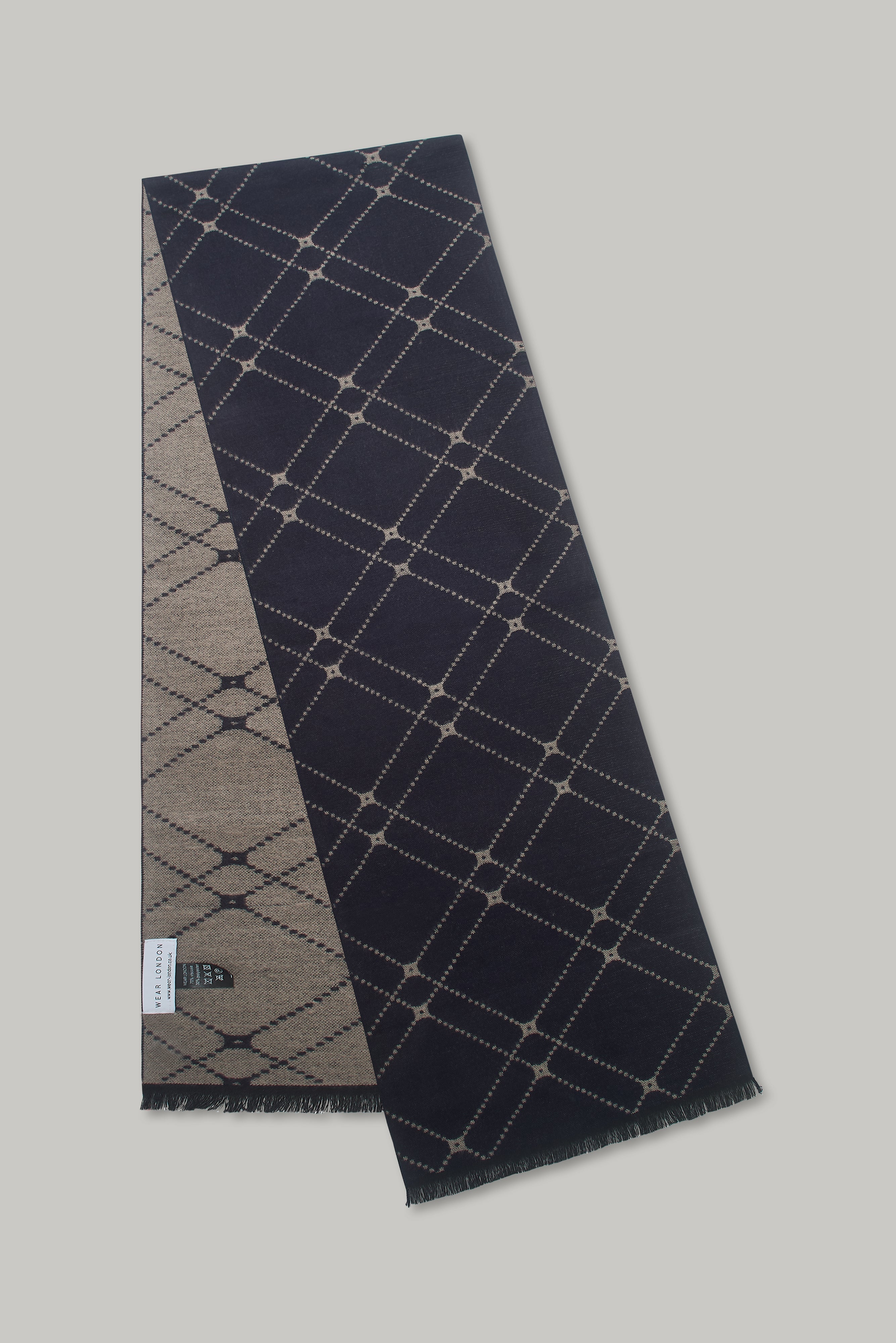 Scarf -  Diamond Navy / Ecru - Wear London