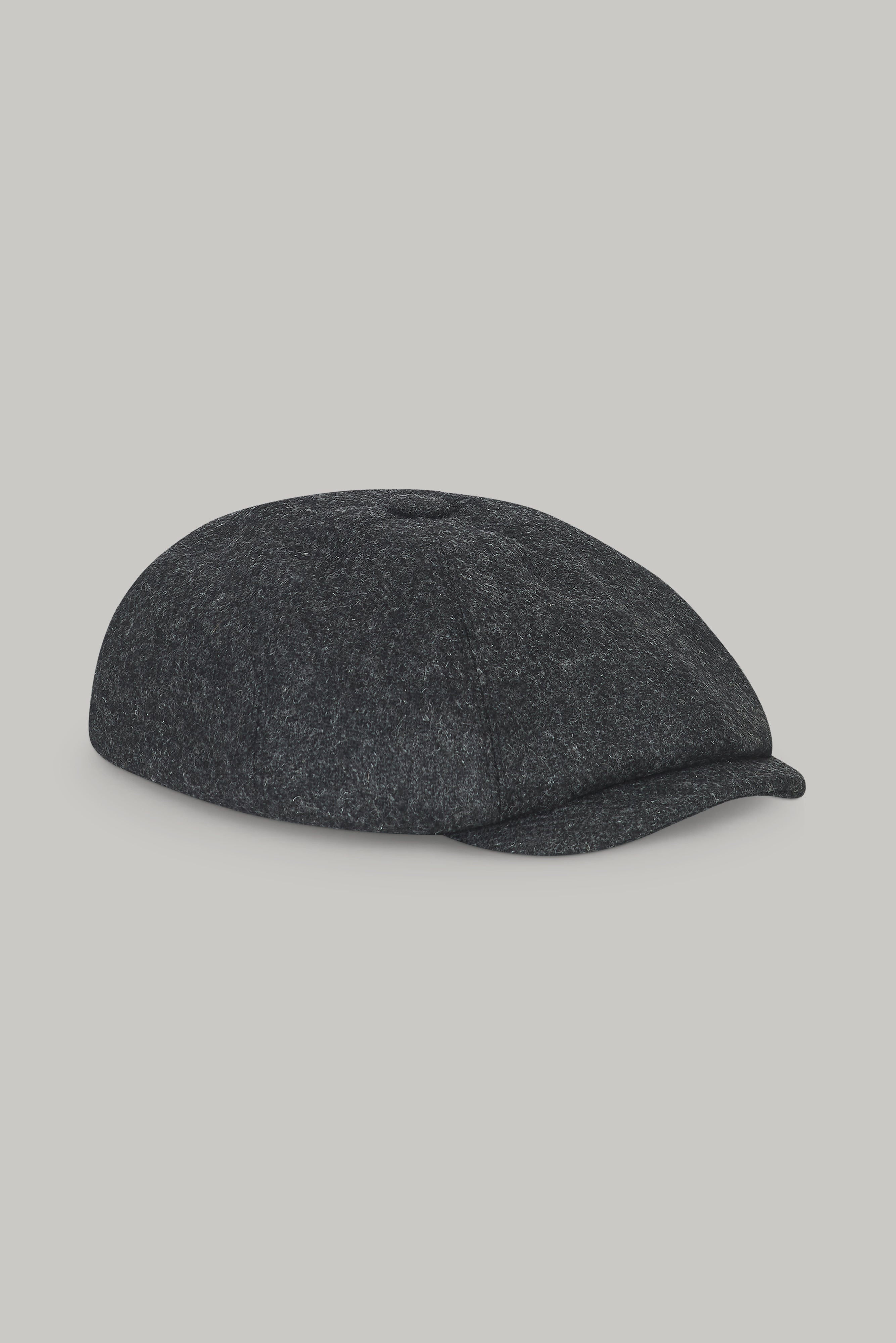 Baker Boy Hat - Plain Charcoal 100% Wool - Wear London