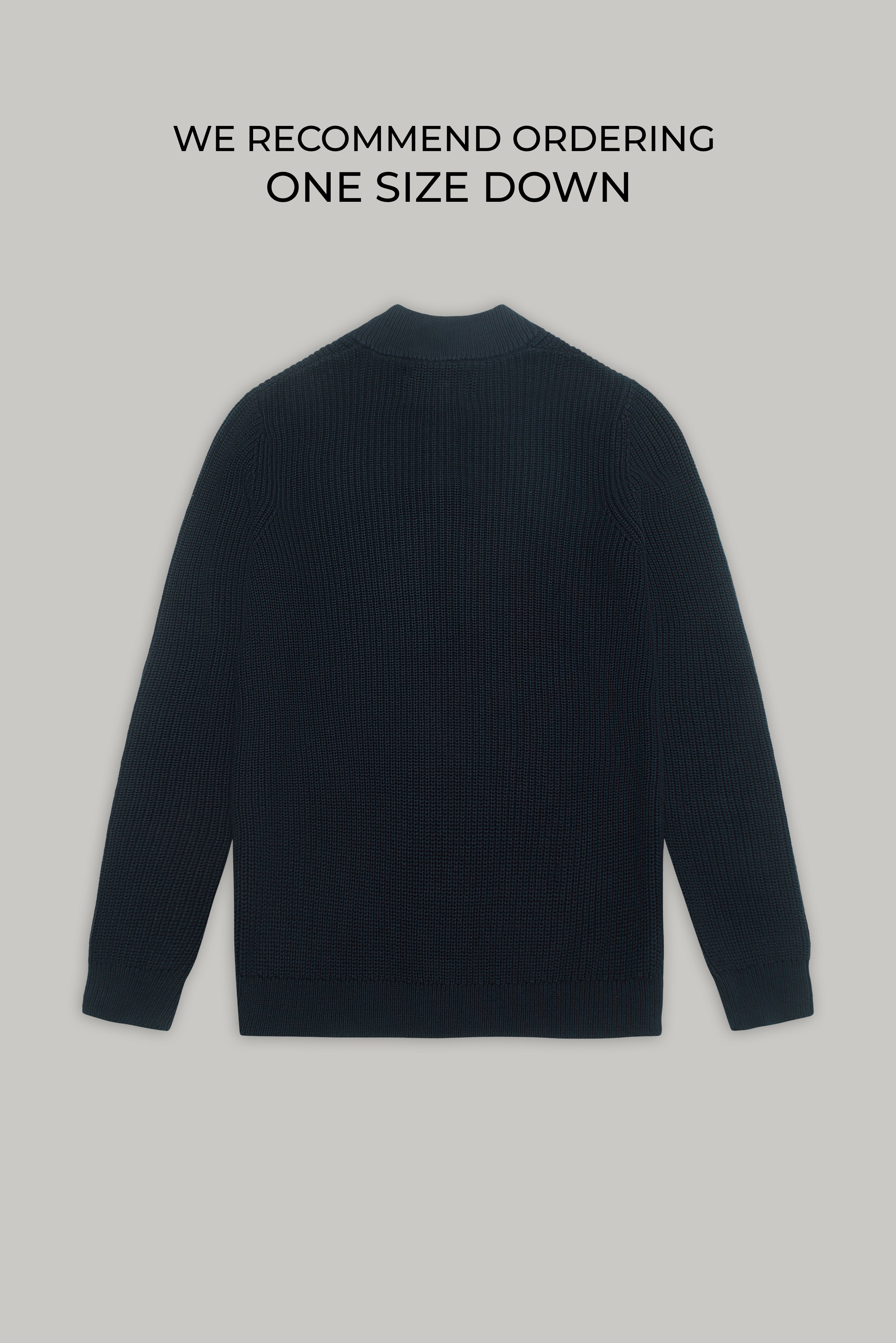 J Hailey Quarter Zip Knit -  Dark Midnight - Wear London