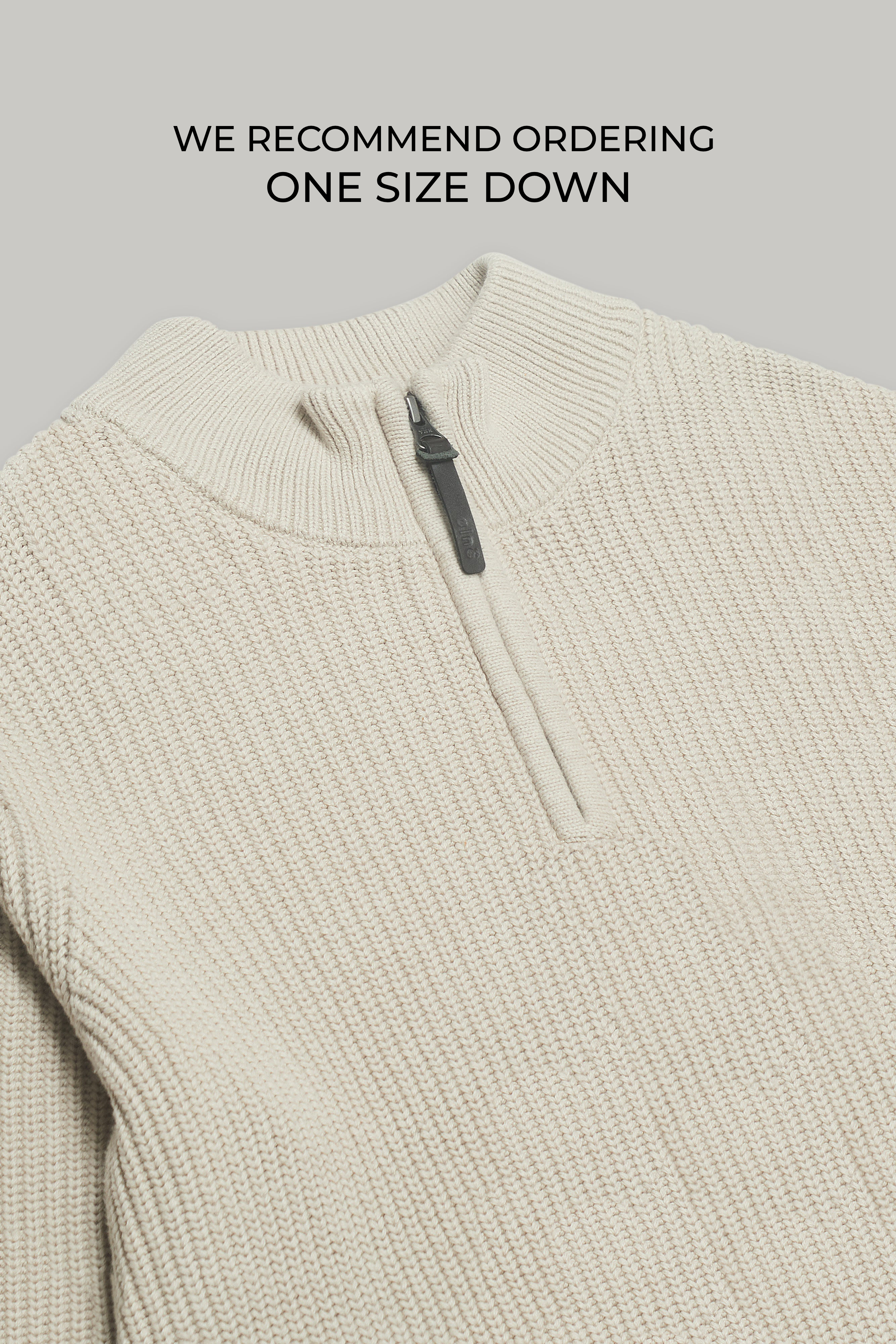 J Hailey Quarter Zip Knit -  Putty - Wear London