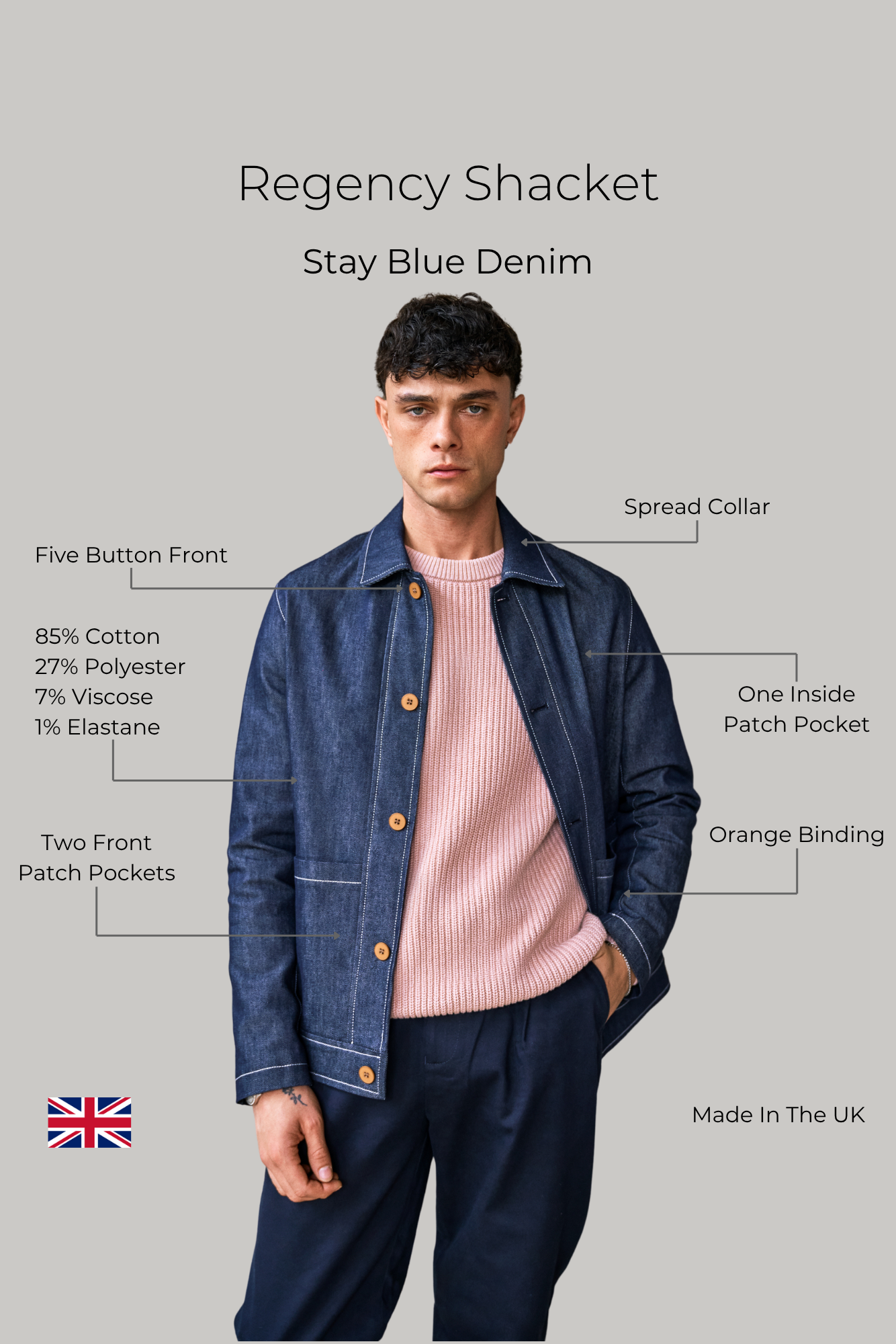Regency Shacket - Stay Blue Denim - Wear London