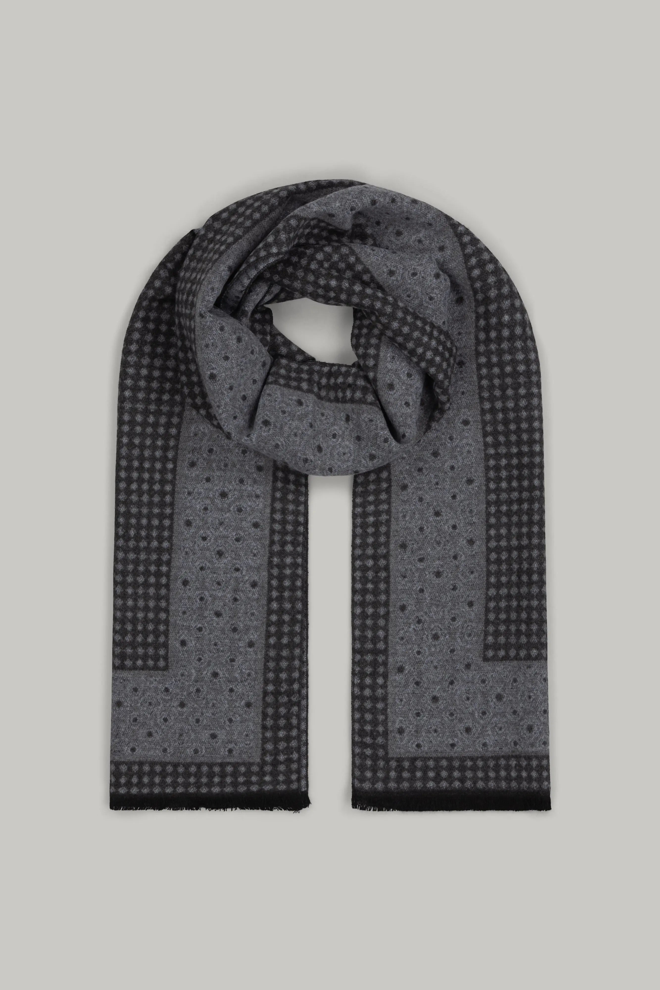 Scarf - 24828119 Dot Paisley – Dark  Grey - Wear London