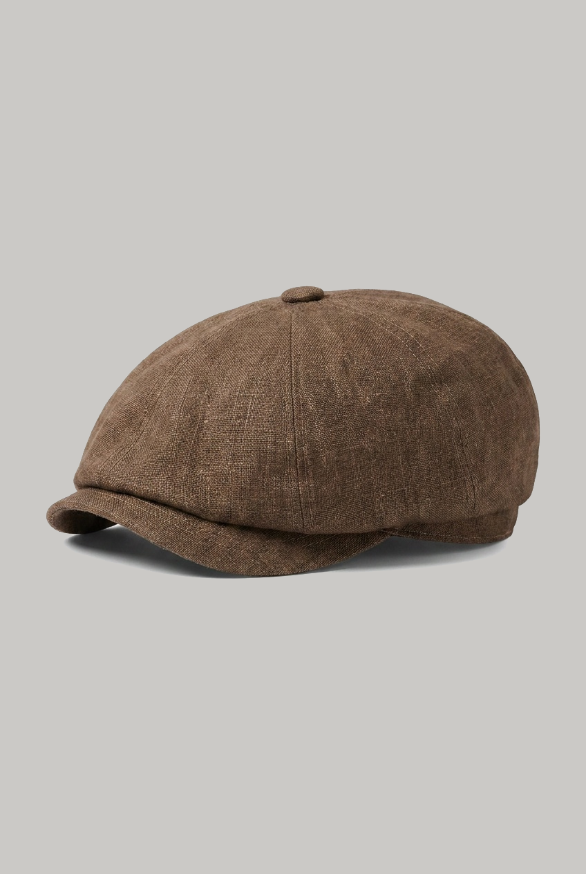 Baker Boy Hat - Chocolate Linen - Wear London