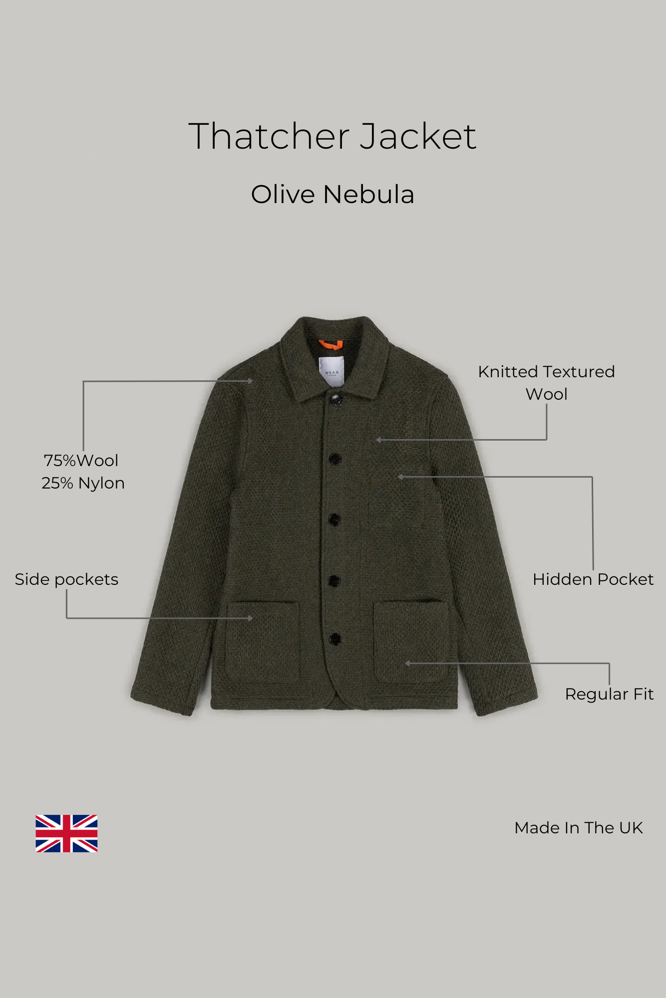 Thatcher Jacket - Olive Nebula - Wear London