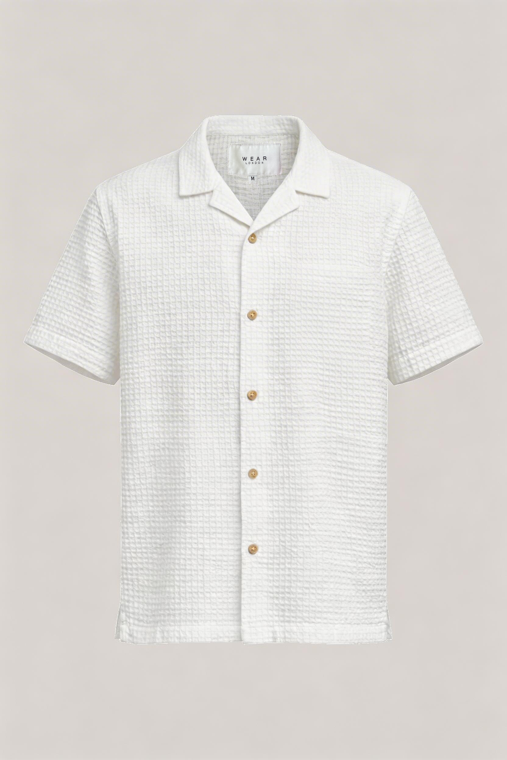 Wilkes Revere Short Sleeve Shirt - Optic White - Wear London