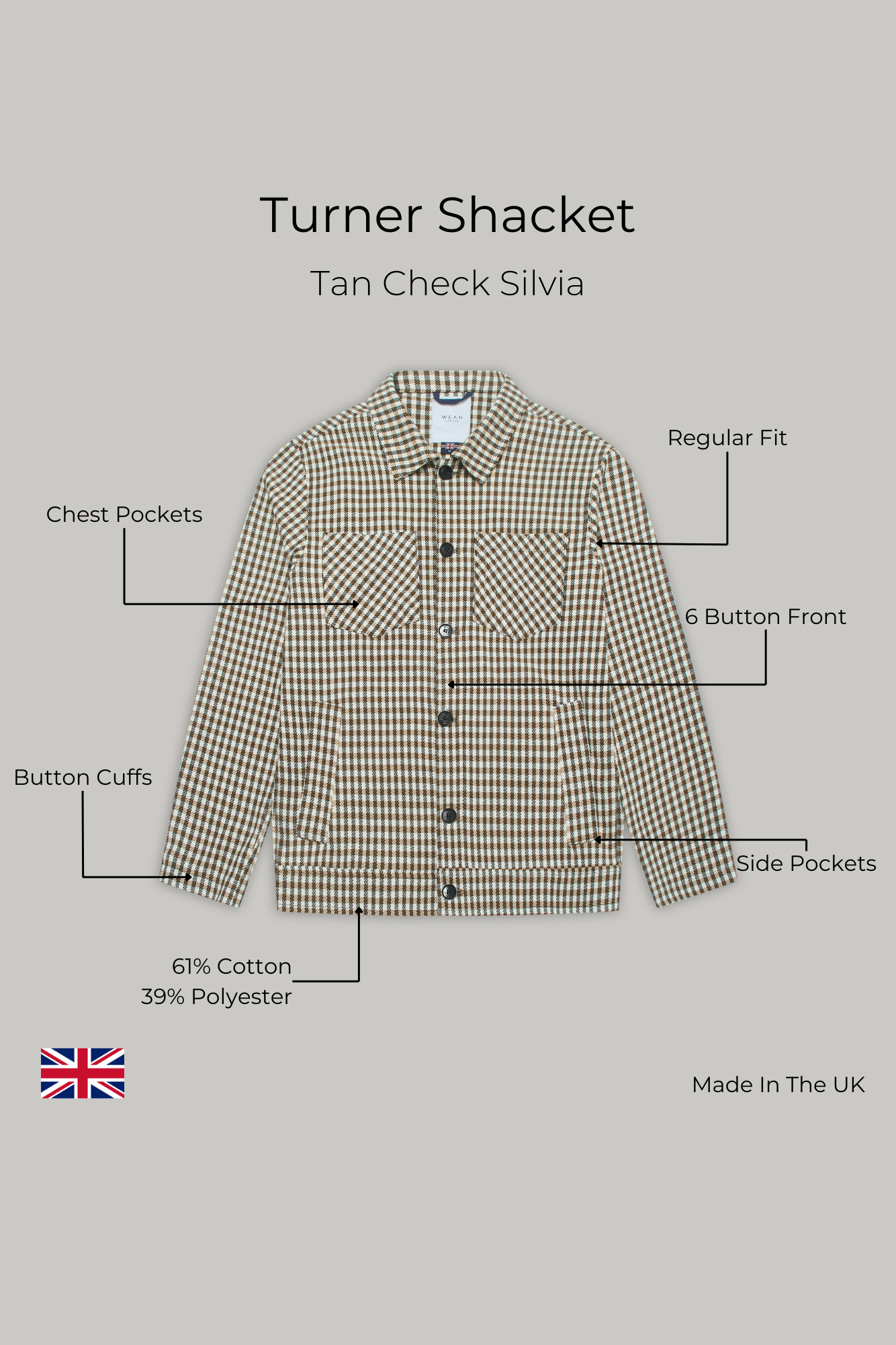 Turner Shacket - Tan Check Silvia - Wear London