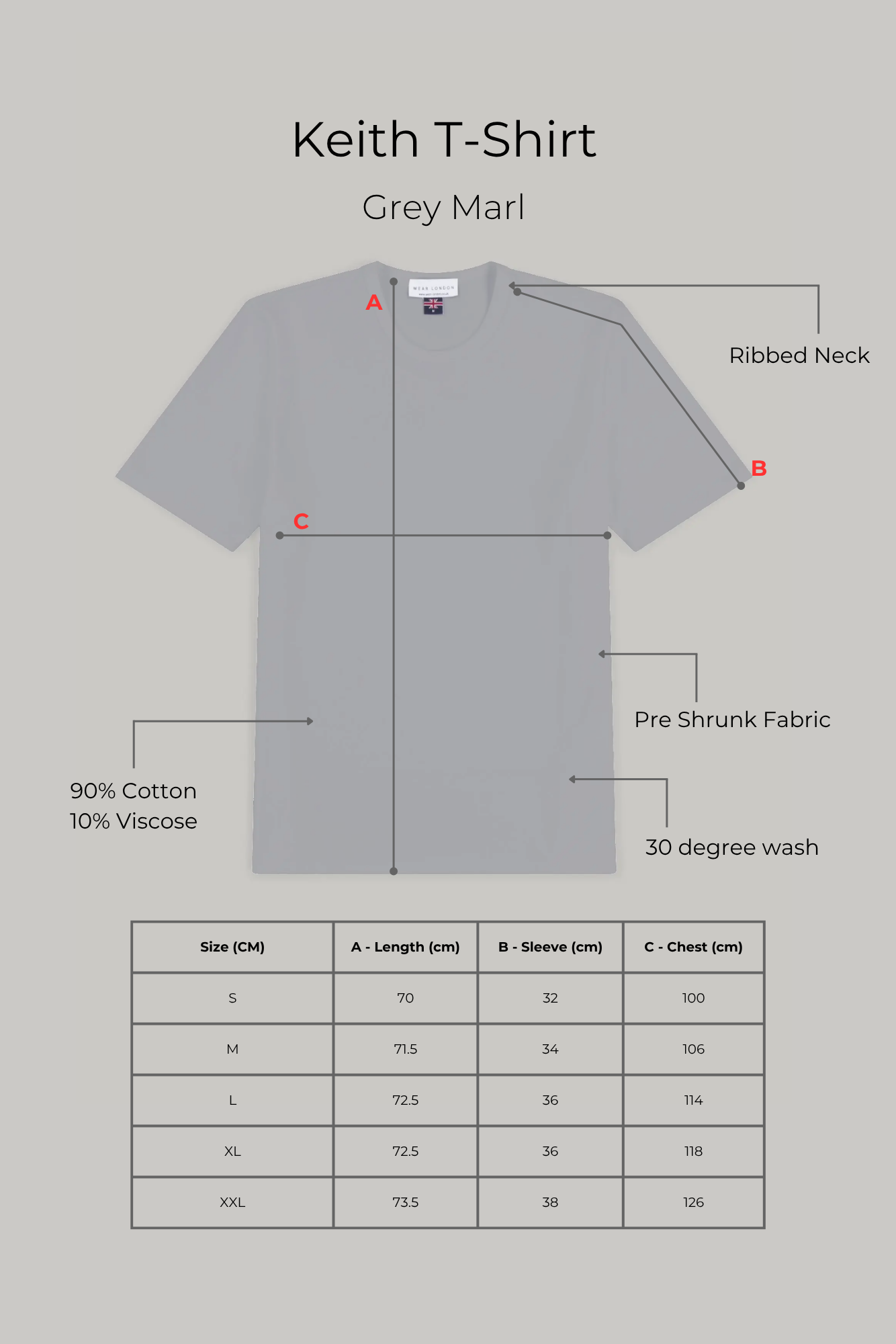 Keith - T-Shirt - Grey Marl - Wear London