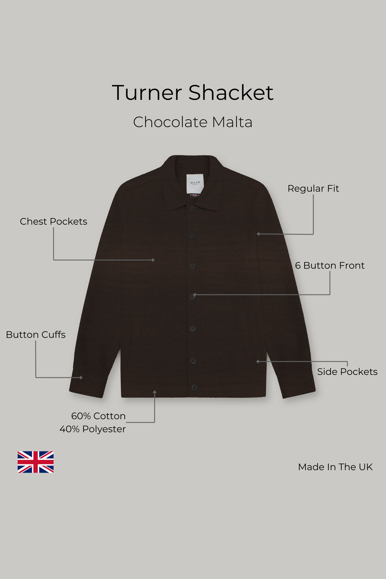 Turner Shacket - Chocolate Malta - Wear London