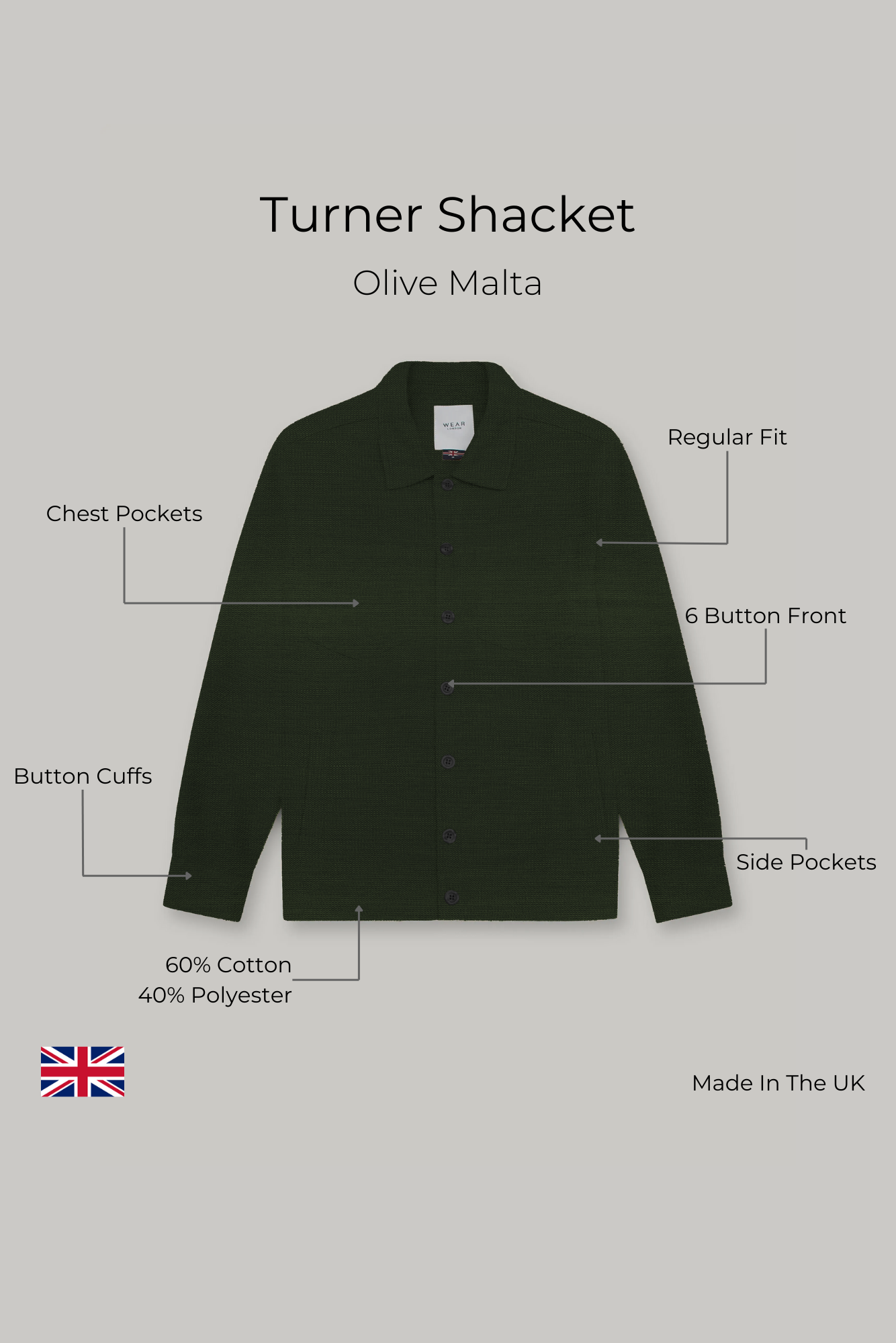 Turner Shacket - Olive Malta - Wear London