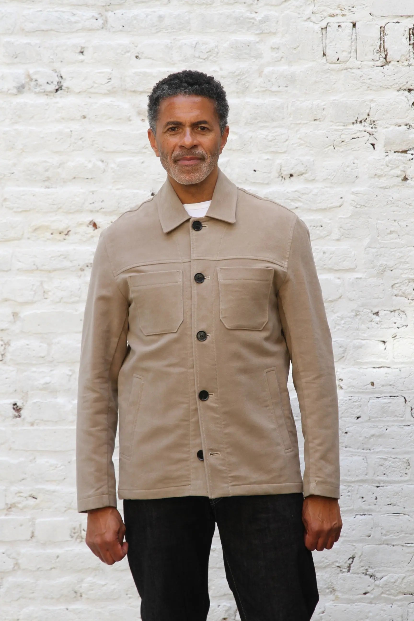 Wilkes Casual Shacket - Beige Moleskin - Wear London