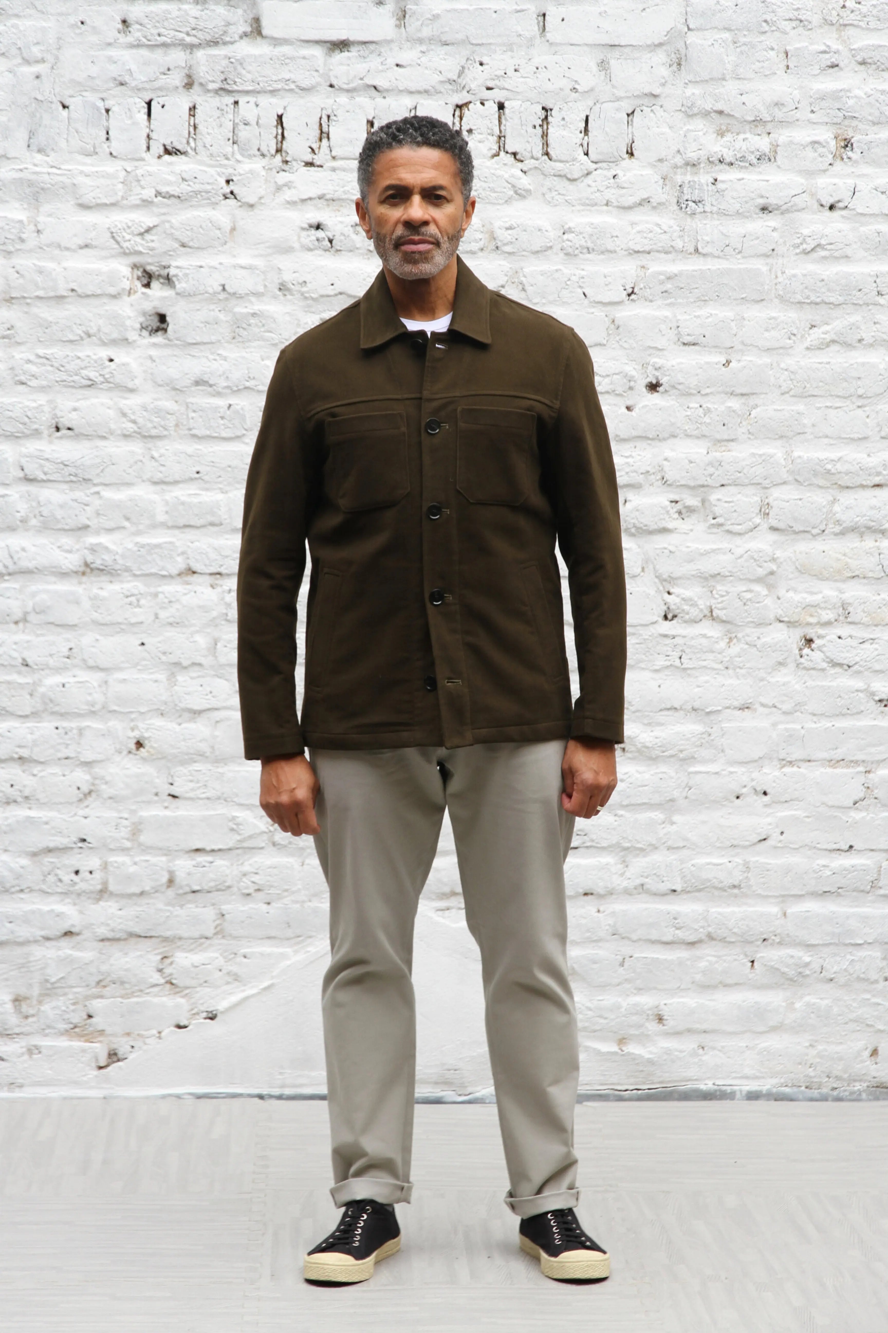 Wilkes Casual Shacket - Olive Moleskin - Wear London