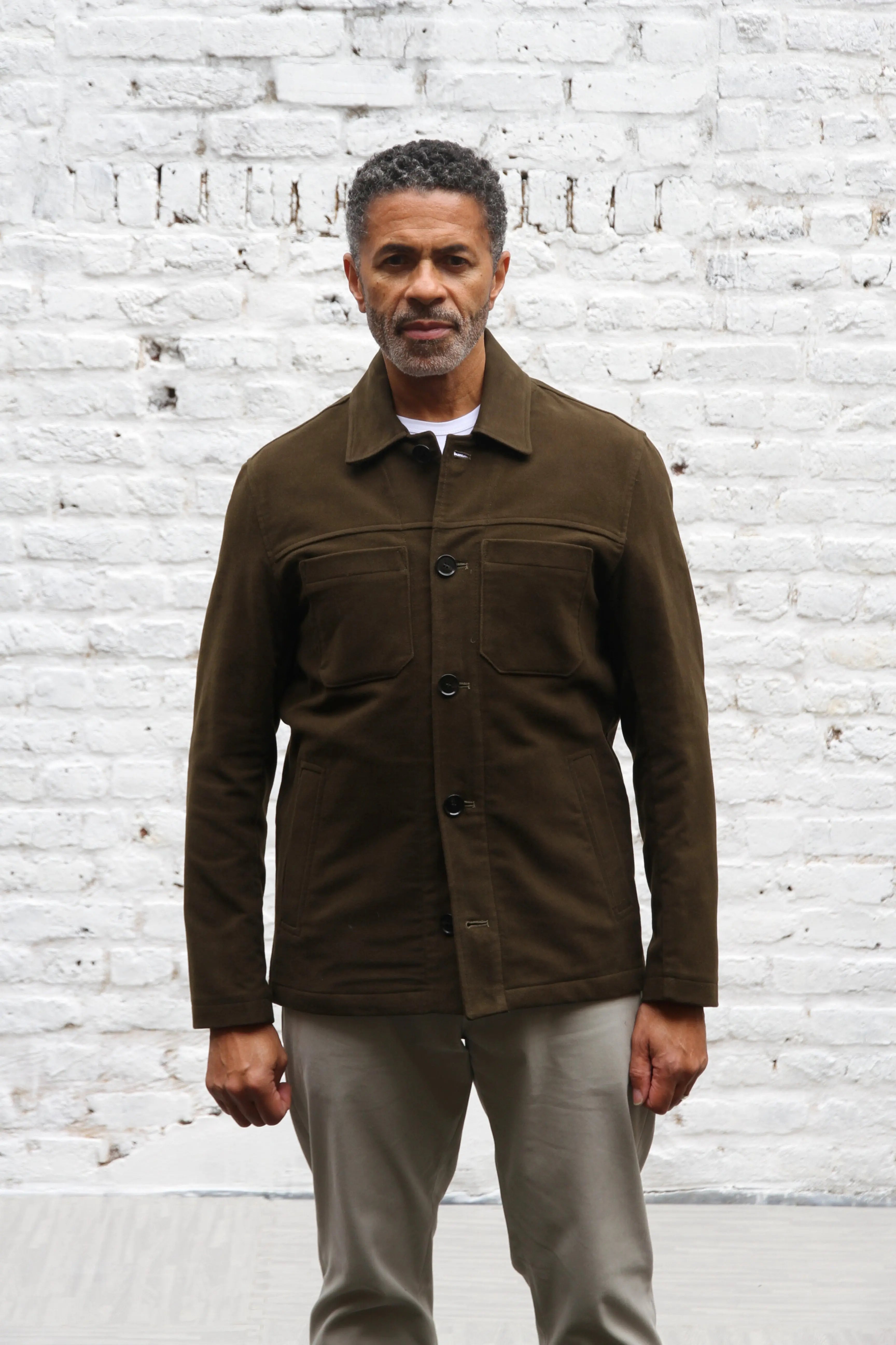 Wilkes Casual Shacket - Olive Moleskin - Wear London