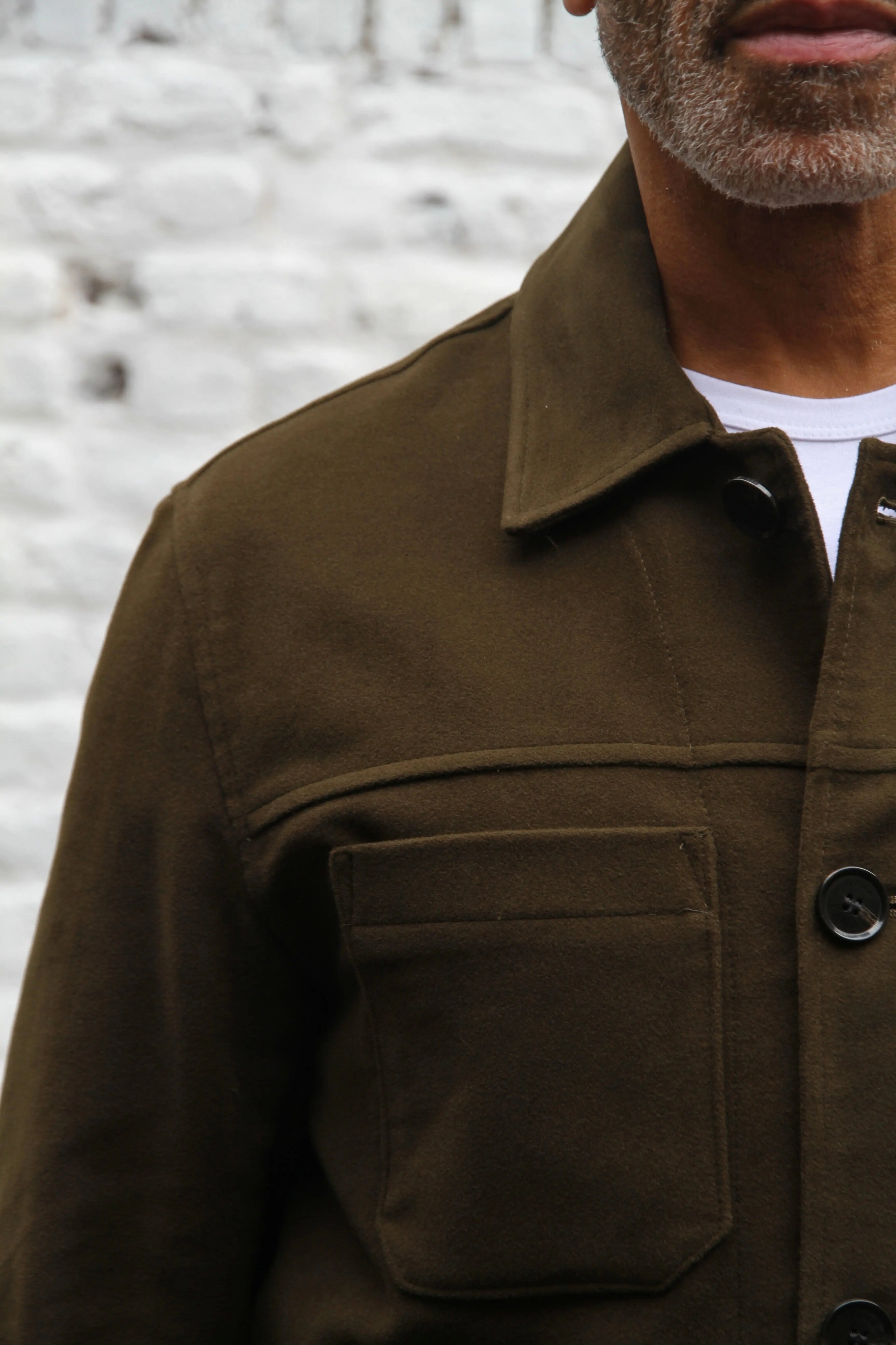 Wilkes Casual Shacket - Olive Moleskin - Wear London