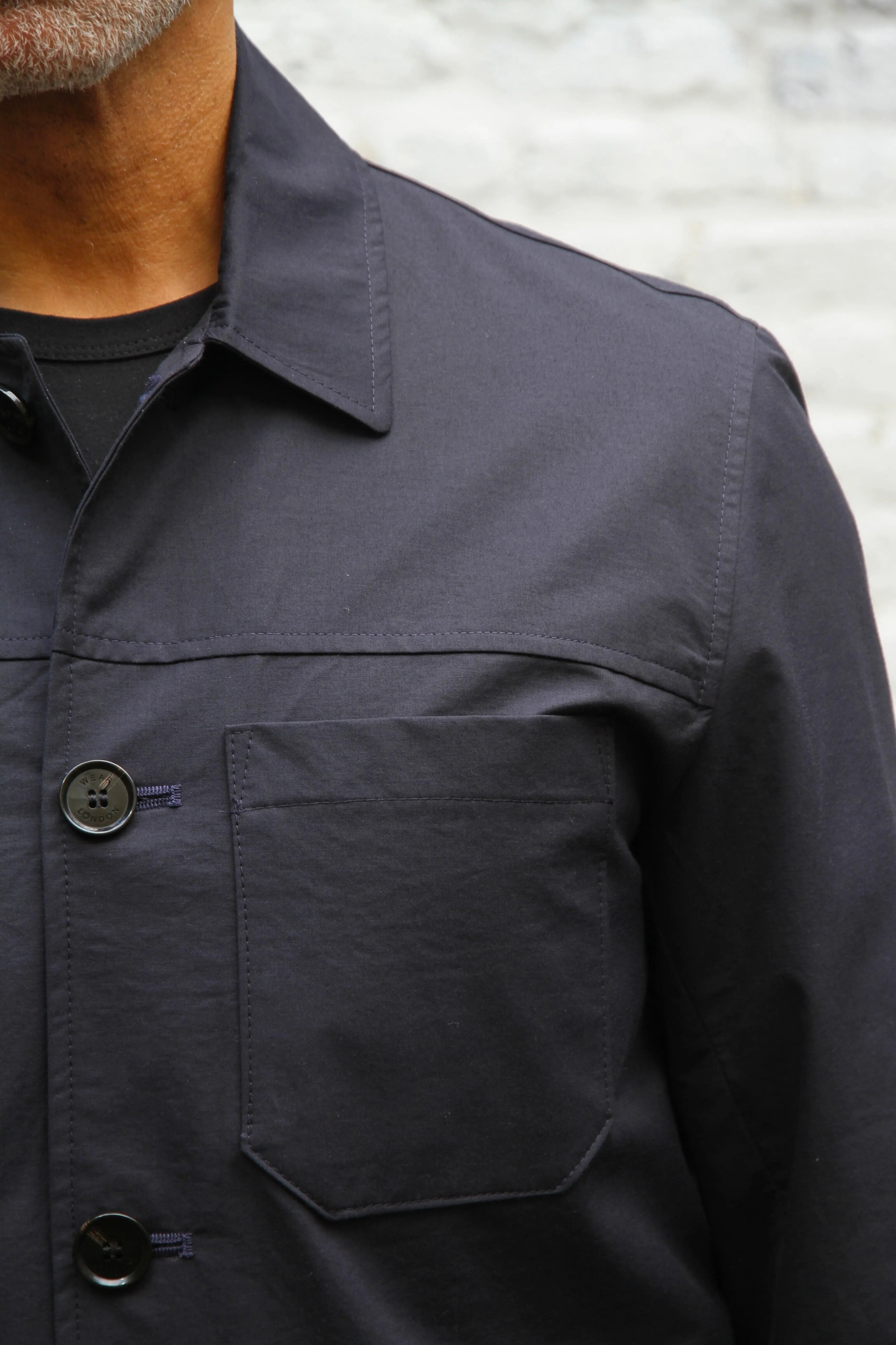 Wilkes Shacket - French Navy Cotton - Wear London