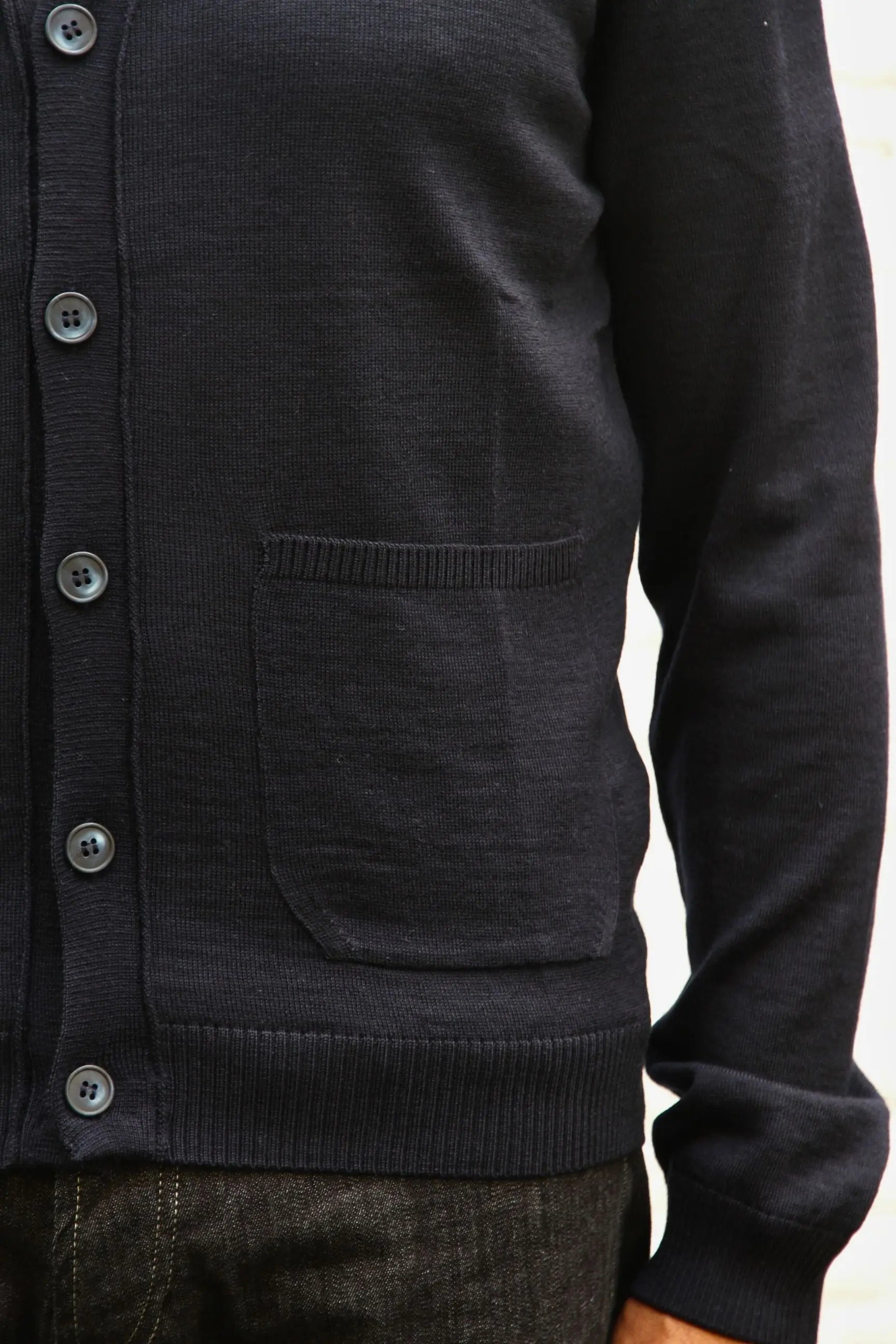 Windmill V Neck Button Cardigan - Navy - Wear London