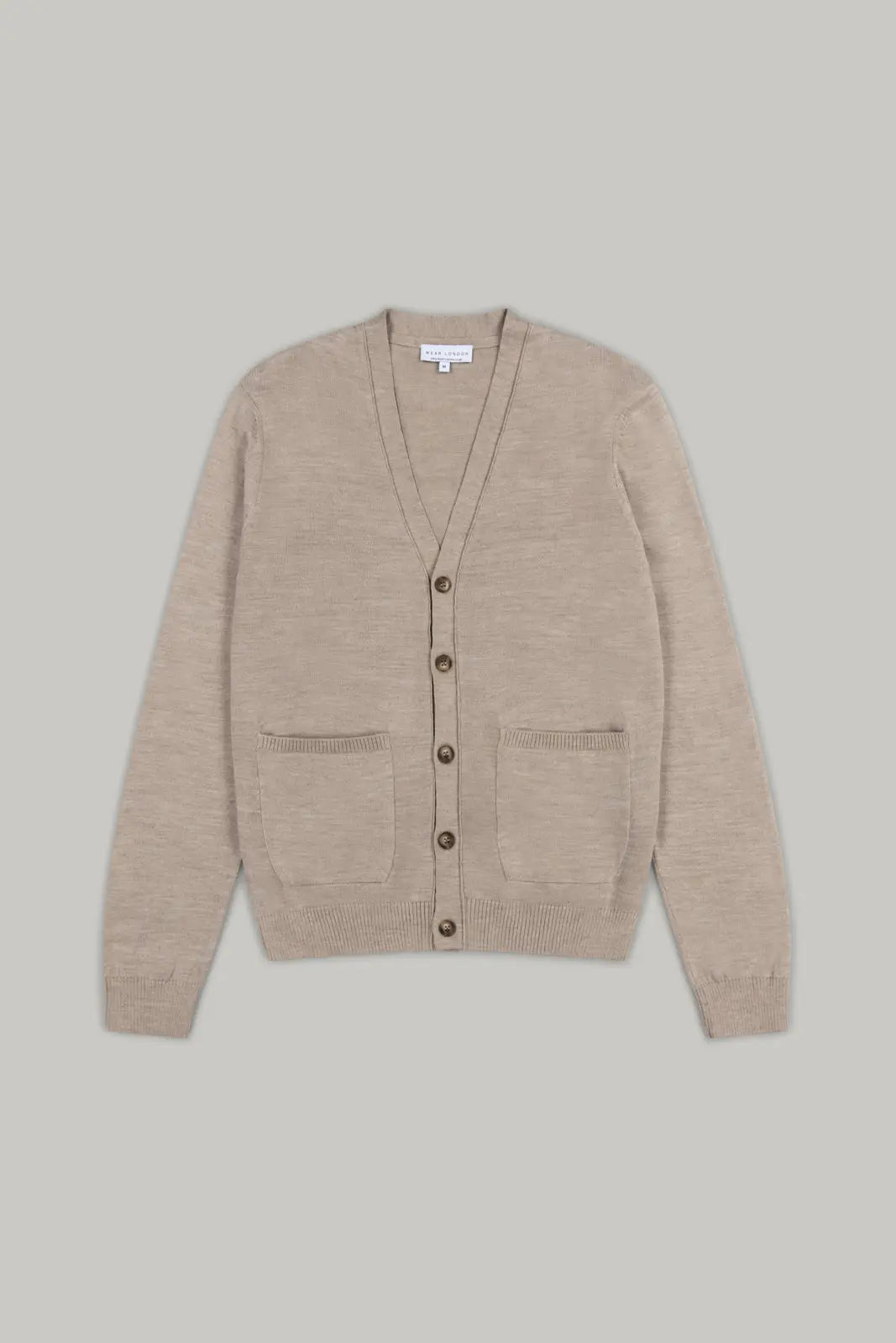 Windmill V Neck Button Cardigan - Taupe - Wear London